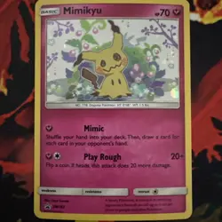 Mimikyu Sun & Moon Black Star Promo SM163 Holo Team Up, Near Mint, Pokemon TCG - Image 1