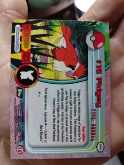 Pokemon 1999 Topps TV Pidgey #16 - Image 2