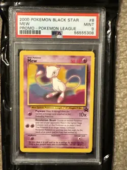 2000 Pokemon Black Star Promo Mew - #8 - Pokemon League - PSA 9 MINT - Image 1