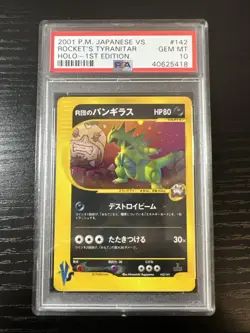 2001 Pokemon Rocket's Tyranitar 1st Edition Holo Foil VS E-Reader 142/141 PSA 10 - Image 1