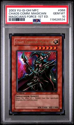2003 YU-GI-OH! MFC-MAGICIAN'S FORCE 1ST ED #068 CHAOS COMMAND MAGICIAN PSA 10 - Image 1