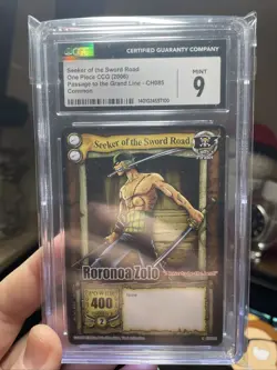 Vintage One Piece TCG 2006 ZOLO, RORONOA CCG Non Holo CARD Near Mint CGC 9, NM - Image 4