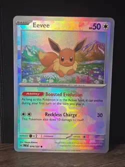Eevee Masterball 074/131 Prismatic Evolutions Reverse Holo Pokemon Card NM/M - Image 1