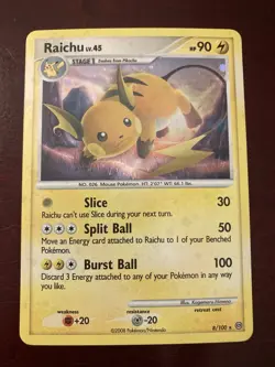 Raichu 8/100 Diamond & Pearl Stormfront Holo Rare Pokemon TCG Card NM - Image 1