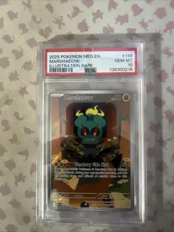 Pokemon Mega Evolution Marshadow Illus. Rare Card 146/132 PSA10 - Image 1