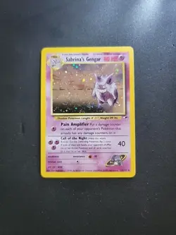 Pokemon TCG Sabrina's Gengar SWIRL 14/132 Unlimited Holo - Gym Heroes - LP RARE - Image 1