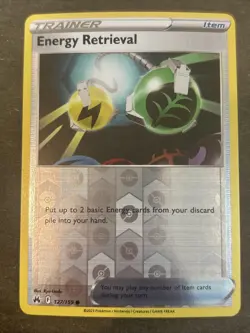 Energy Retrieval 127/159 Crown Zenith Reverse Holo Pokemon TCG LP - Image 1