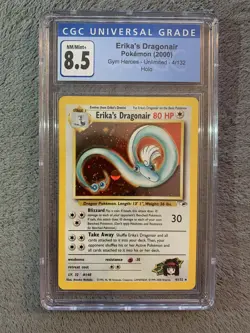 2000 Pokemon Erika's Dragonair 4/132 Gym Heroes CGC 8.5 (PSA BGS) NM/MINT+ - Image 1
