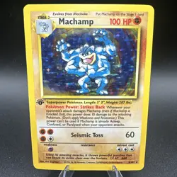 Pokemon 1st Edition Holo Machamp – Base Set 8/102 - Image 1