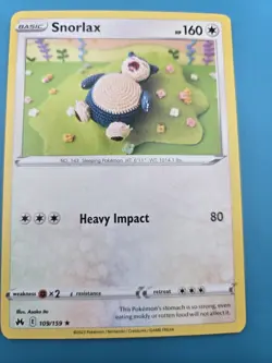2023 Pokemon Snorlax Rare 109/159 Crown Zenith Regular (Crochet Art Style) NM - Image 1