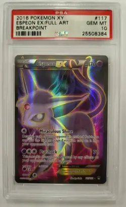 2016 POKEMON XY BREAKPOINT #117 FA/ESPEON EX PSA 10 - Image 1
