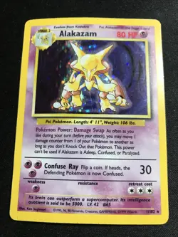 Pokemon TCG Alakazam Base Set 1/102 Holo Unlimited Holo Rare - Image 1