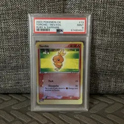 2003 POKEMON EX RUBY & SAPPHIRE #73 TORCHIC REVERSE HOLO PSA 9 - Image 1