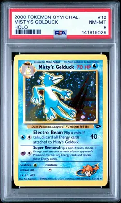 2000 POKEMON GYM CHALLENGE HOLO #12 MISTY'S GOLDUCK PSA 8 - Image 1