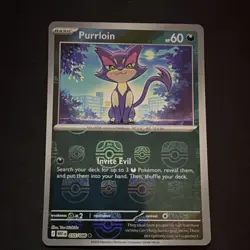 Pokemon Purrloin Master Ball Pattern Common Holo 055/086 SV: White Flare - Image 1
