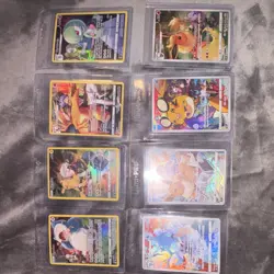 Pokemon TCG Full Art Foil Snorlax Pikachu Charizard Card Lot - 8 English Cards - Image 1