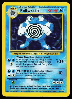 Poliwrath 13/102 Holo Rare Base Set Pokemon Card - Image 1