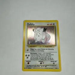 Clefairy 005/102 Base Set Holo Vintage Wotc Pokemon Card First Edition - Image 1