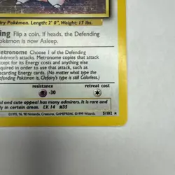 Clefairy 005/102 Base Set Holo Vintage Wotc Pokemon Card First Edition - Image 5