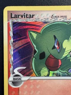Larvitar 73/113 EX Delta Species Pokemon Card Reverse Holo Foil Rare MP - Image 3