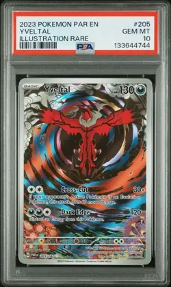 2023 Pokemon Yveltal Illistration rare paradox rift 205/182 PSA 10 - Image 1