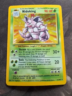 Pokemon Base Set - Nidoking HOLO - 11/102 - NM Clean! - Pokemon Holofoil! - Image 1