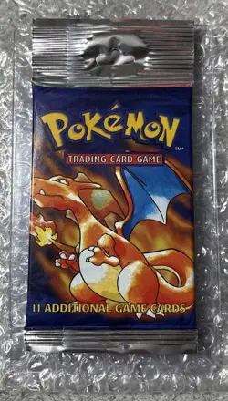1999 Pokemon Long Crimp Base Set Booster Pack Charizard & Blastiose 2 packs - Image 3