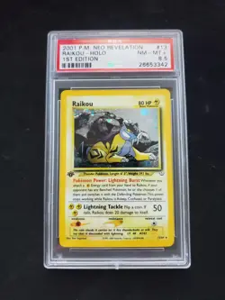 Pokemon TCG Raikou Neo Revelation Holo 1st Edition PSA 8.5+ Low Population 1/28 - Image 1
