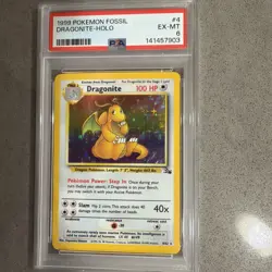Pokemon Dragonite Fossil Holo Rare 1999 4/62 PSA 6 English - Image 1