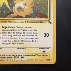 Pokemon Vintage Holo Raichu 14/62 Fossil Wizards Of The Coast 1999 - Image 4