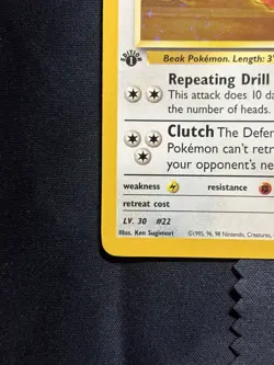 Pokemon 1st Edition Lt. Surge’s Fearow Holo w/ Swirl | Gym Heroes WOTC - Image 2