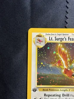 Pokemon 1st Edition Lt. Surge’s Fearow Holo w/ Swirl | Gym Heroes WOTC - Image 5