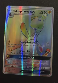 Pokemon Ampharos GX 185/181 SM-Team Up Secret Rare Full Art Holo - Image 1
