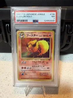 1997 Pokemon Japanese Jungle #136 Flareon-Holo PSA 7 - Image 1