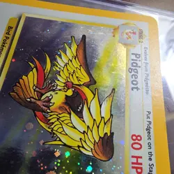Pidgeot Holo 14/130 #14 - 2000 Pokemon TCG Base Set 2 WOTC Vintage LP - Image 2