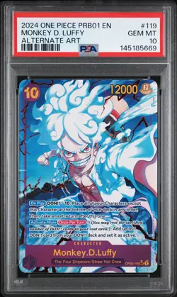 2024 ONE PIECE PRB01-PREMIUM BOOSTER ALTERNATE ART #119 MONKEY D. LUFFY PSA 10 - Image 1