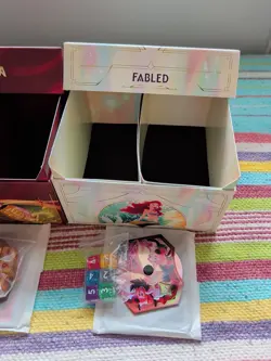 Disney Lorcana TCG Reign Of Jafar & FABLED empty Trove Sets With Accessories - Image 2