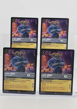 Disney Lorcana Chief Bogo - Respected Officer 175/204 Rise Floodborn R 4 Cards - Image 1