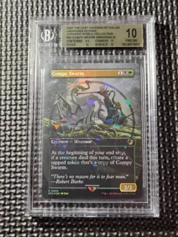 MTG Compy Swarm - Jurassic World Collection - RARE EMBLEM FOIL​ - BGS 10 - Image 1