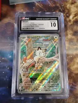 2025 Pokemon Meowth Phantasmal Flames 106/094 IR CGC GEM MINT 10 - Image 1