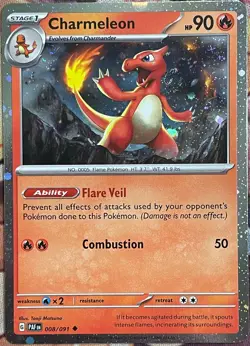 Charmeleon Cosmos Holo - 008/091 - Paldean Fates Pokemon 2024 - Image 1