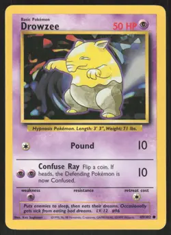 Pokemon TCG Base Set #049/102 Drowzee LP - Image 1