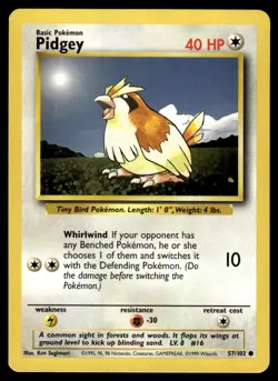 Pokemon TCG Base Set #57/102 Pidgey NM - Image 1