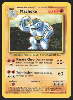 Pokemon TCG Base Set #034/102 Machoke NM - Image 1