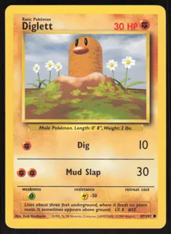 Pokemon TCG Base Set #047/102 Diglett NM - Image 1