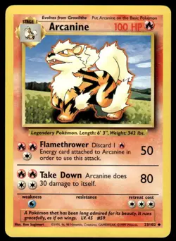 Pokemon TCG Base Set #23/102 Arcanine LP - Image 1