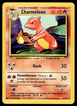 Pokemon TCG Base Set #024/102 Charmeleon LP - Image 1