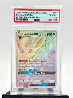 2018 Pokemon Sun and Moon Leafeon GX Ultra Prism Secret Gem MT 10 - Image 1