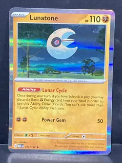 Lunatone Pokemon ME01 Mega Evolution Holo Rare 074/132 - Image 1