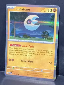 Lunatone Pokemon ME01 Mega Evolution Holo Rare 074/132 - Image 2